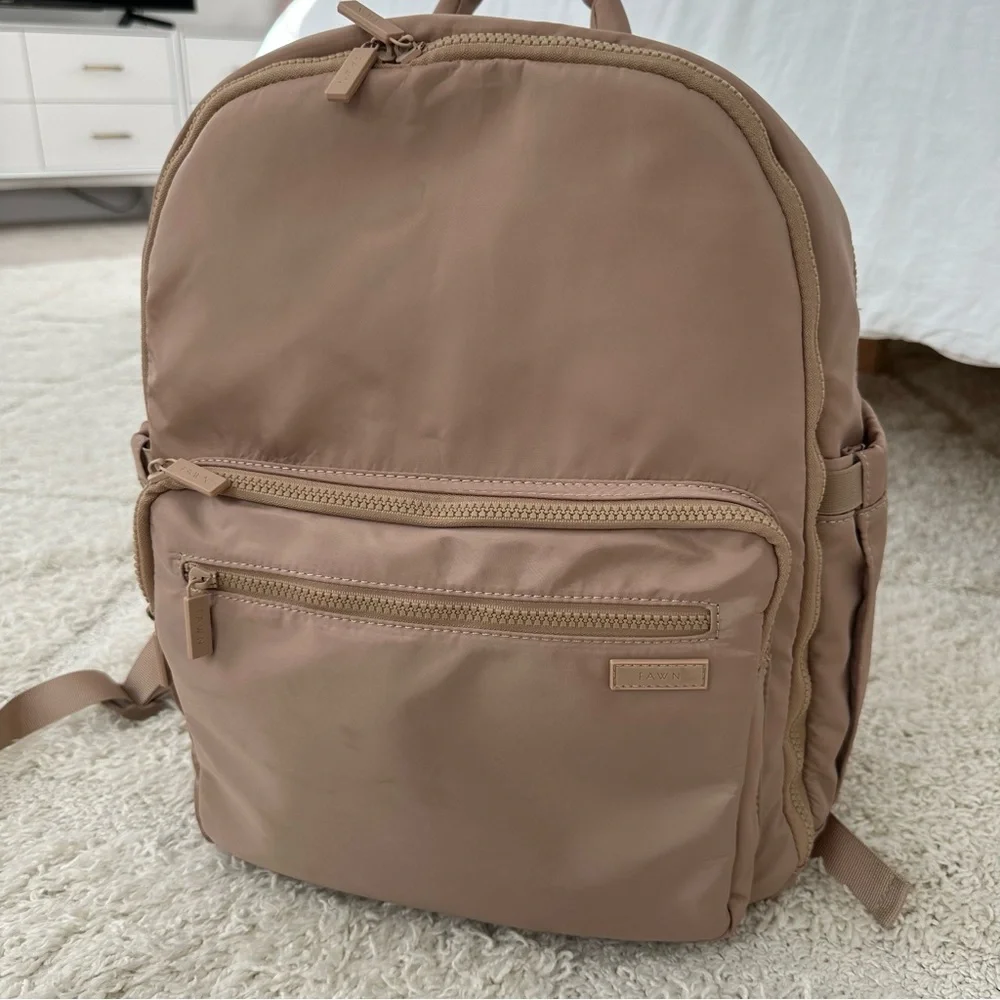 The Nylon Diaper Pack in Beige by Fawn Design - Beige